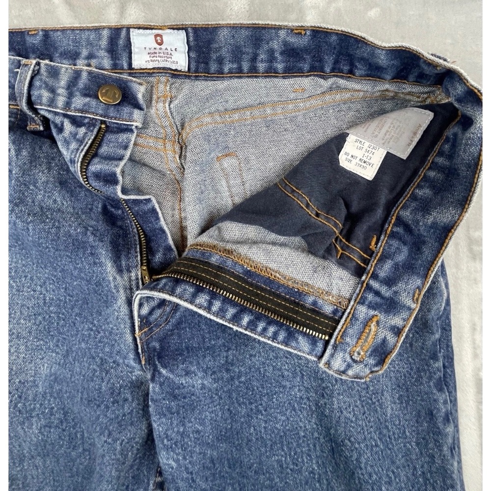 Tyndale FR Flame Resistant Jeans Mens 33x30 Blue Excellent Made in USA J230T - Picture 3 of 11